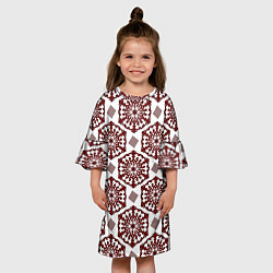 Платье клеш для девочки Ромб и орнамент, цвет: 3D-принт — фото 2