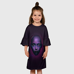 Платье клеш для девочки Чарующий взгляд, цвет: 3D-принт — фото 2