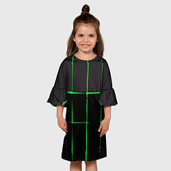 Платье клеш для девочки Абстрактные лучи лазерные, цвет: 3D-принт — фото 2