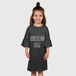 Платье клеш для девочки Wake up, цвет: 3D-принт — фото 2
