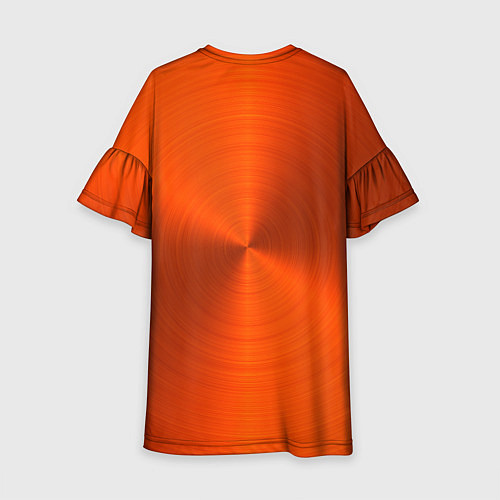 Детское платье Оранжевый волнообразный дисковый узор / 3D-принт – фото 2
