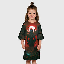Платье клеш для девочки Крылатый демон, цвет: 3D-принт — фото 2