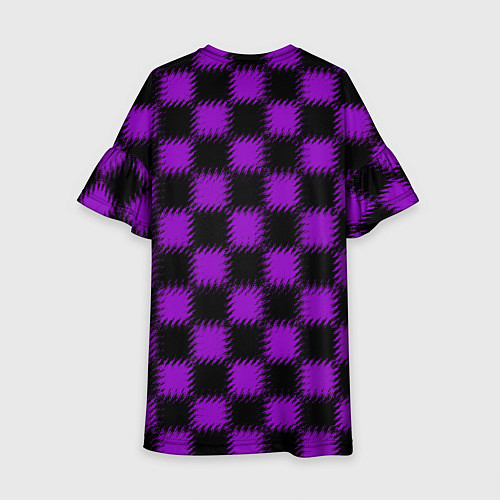 Детское платье Фиолетовый черный узор Шахматка / 3D-принт – фото 2