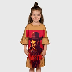 Платье клеш для девочки John Marston poster, цвет: 3D-принт — фото 2