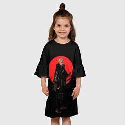 Платье клеш для девочки The Witcher Геральт самурай, цвет: 3D-принт — фото 2