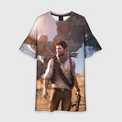 Платье клеш для девочки Uncharted 3, цвет: 3D-принт