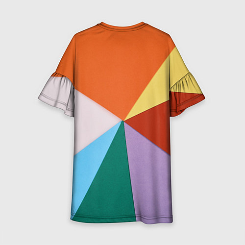 Детское платье Разноцветные пересекающиеся треугольники / 3D-принт – фото 2