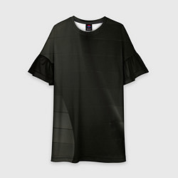 Платье клеш для девочки Чёрные геометрические металлические листы, цвет: 3D-принт