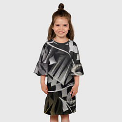 Платье клеш для девочки Каллиграфический момент, цвет: 3D-принт — фото 2