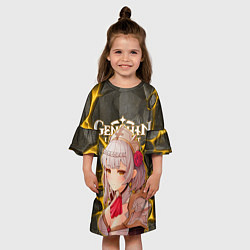 Платье клеш для девочки Ноэлль на фоне монолита камня, цвет: 3D-принт — фото 2