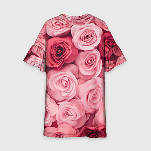 Детское платье Чайная пыльная роза - нежно розовый цветок / 3D-принт – фото 2