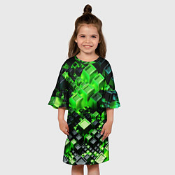 Платье клеш для девочки Броня крипера из майнкрафт, цвет: 3D-принт — фото 2