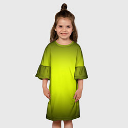 Платье клеш для девочки Кислотный желтый с градиентом, цвет: 3D-принт — фото 2