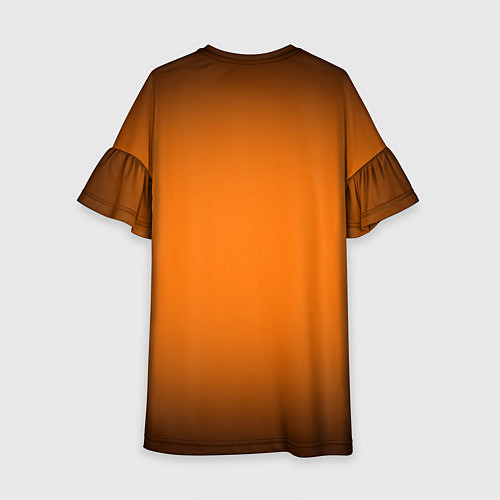 Детское платье Кислотный оранжевый с градиентом / 3D-принт – фото 2