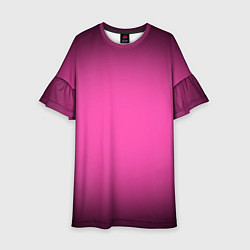 Платье клеш для девочки Кислотный розовый с градиентом, цвет: 3D-принт