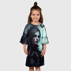 Платье клеш для девочки Готическая девушка Гэйлавира, цвет: 3D-принт — фото 2