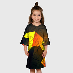 Платье клеш для девочки Абстрактная геометрия фигур, цвет: 3D-принт — фото 2