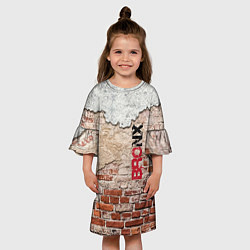 Платье клеш для девочки Старая кирпичная стена - Бронкс, цвет: 3D-принт — фото 2