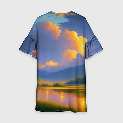 Детское платье Белая лошадь на рассвете / 3D-принт – фото 2