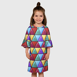 Платье клеш для девочки Геометрический красочный паттерн, цвет: 3D-принт — фото 2