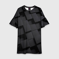 Платье клеш для девочки Металлические плитки хром, цвет: 3D-принт