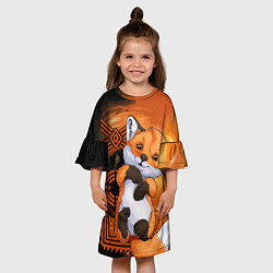 Платье клеш для девочки Fox cub, цвет: 3D-принт — фото 2