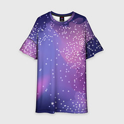 Платье клеш для девочки Космическое звездное небо, цвет: 3D-принт