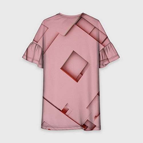 Детское платье Розовые абстрактные перемешанные фигуры / 3D-принт – фото 2
