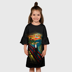Платье клеш для девочки Унесенные призраками Безликий бог в стиле Ван Гога, цвет: 3D-принт — фото 2