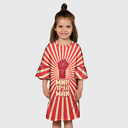 Платье клеш для девочки Праздник трудящихся, цвет: 3D-принт — фото 2