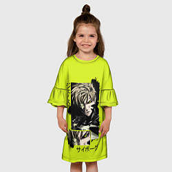 Платье клеш для девочки Генос - киборг, цвет: 3D-принт — фото 2
