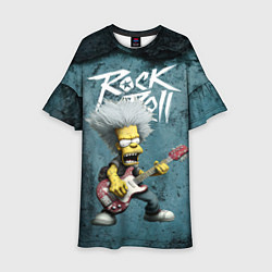 Платье клеш для девочки Rock n roll style Simpsons, цвет: 3D-принт