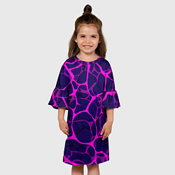 Платье клеш для девочки Неоновая аниме вода, цвет: 3D-принт — фото 2