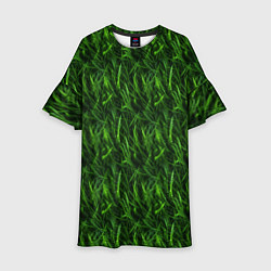 Детское платье Сочный узор из зеленой травки