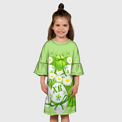 Платье клеш для девочки Пасхальная, цвет: 3D-принт — фото 2