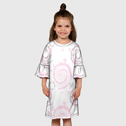 Платье клеш для девочки Тай дай пудровый, цвет: 3D-принт — фото 2