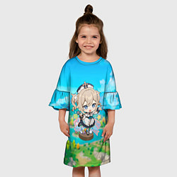 Платье клеш для девочки Барбара Геншин Импакт, цвет: 3D-принт — фото 2