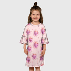Платье клеш для девочки Круги, стрелочки и треугольник, цвет: 3D-принт — фото 2