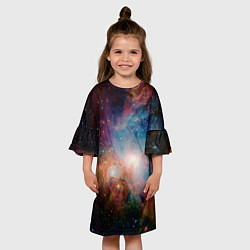 Платье клеш для девочки Безграничный космос, цвет: 3D-принт — фото 2
