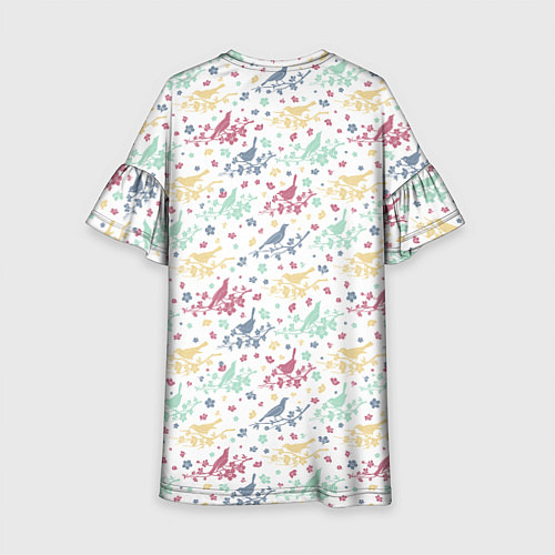 Детское платье Весенний паттерн с птицами / 3D-принт – фото 2