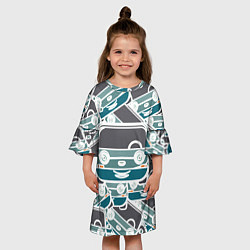 Платье клеш для девочки Абстракция машина, цвет: 3D-принт — фото 2