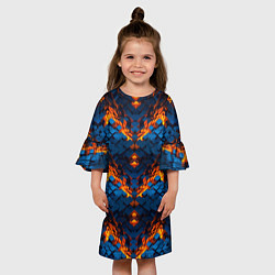 Платье клеш для девочки Блоки - свечение, цвет: 3D-принт — фото 2