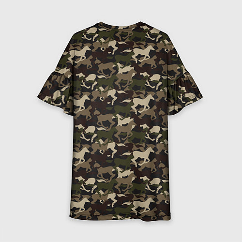 Детское платье Лошади - камуфляж / 3D-принт – фото 2