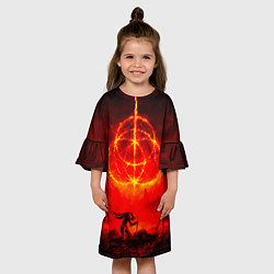 Платье клеш для девочки Elden Ring dark, цвет: 3D-принт — фото 2