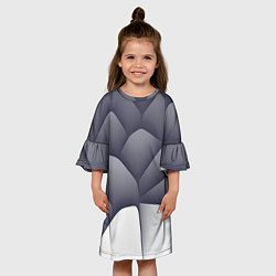 Платье клеш для девочки Паттерн из гладких камней, цвет: 3D-принт — фото 2
