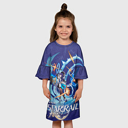 Платье клеш для девочки Пела Хонкай Стар Рейл, цвет: 3D-принт — фото 2