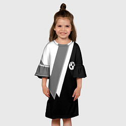 Платье клеш для девочки Бмв - классический черный, цвет: 3D-принт — фото 2
