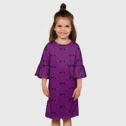 Платье клеш для девочки Вот Это Да Фиолетовый, цвет: 3D-принт — фото 2