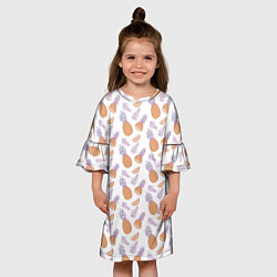 Платье клеш для девочки Ананасы паттерн, цвет: 3D-принт — фото 2