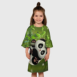 Платье клеш для девочки Панда на дереве отдыхает, цвет: 3D-принт — фото 2